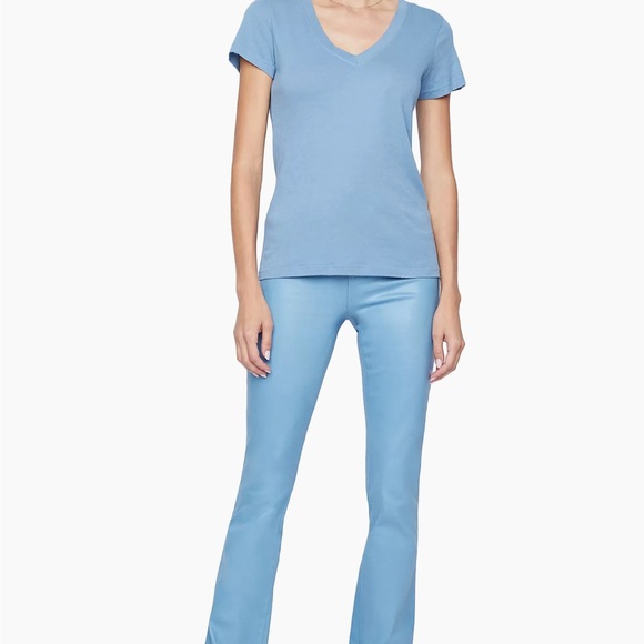 L’AGENCE Becca Cotton V Neck Tee size L - Picture 2 of 5